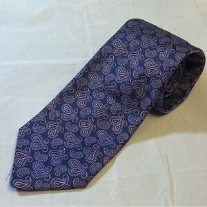 Saks Fifth Avenue Purple Paisley Silk Tie